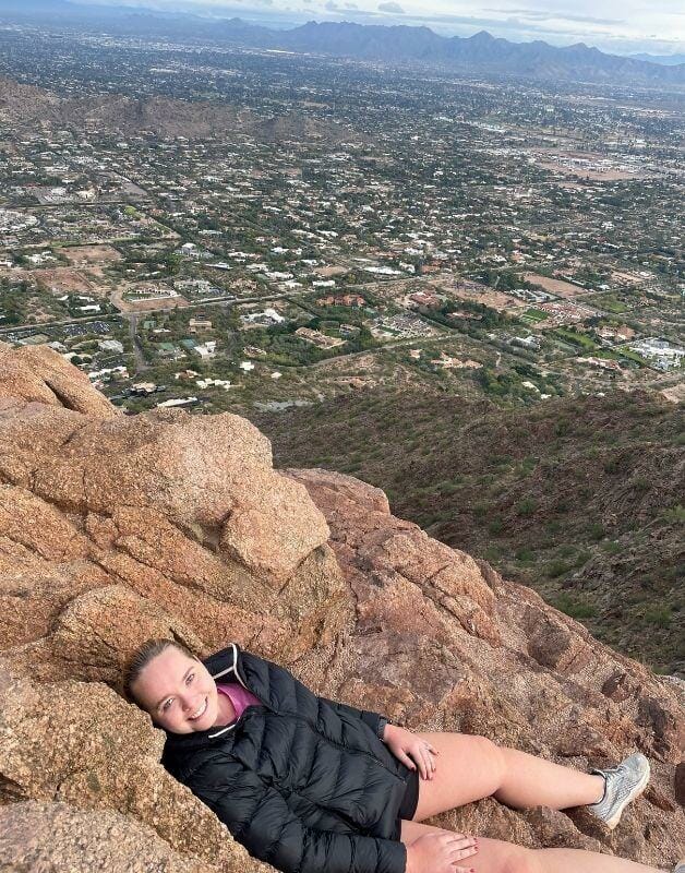 Lily on Rock - Camelback Mountain Hike