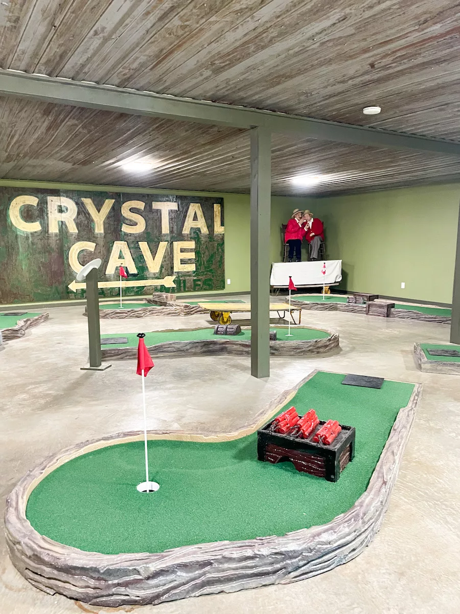 Indoor mini-golf holes at Crystal Cave in Springfield, MO. 