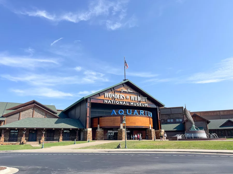 Outside view/entrance to the Wonders of Wildlife Museum and Aquarium in Springfield, MO