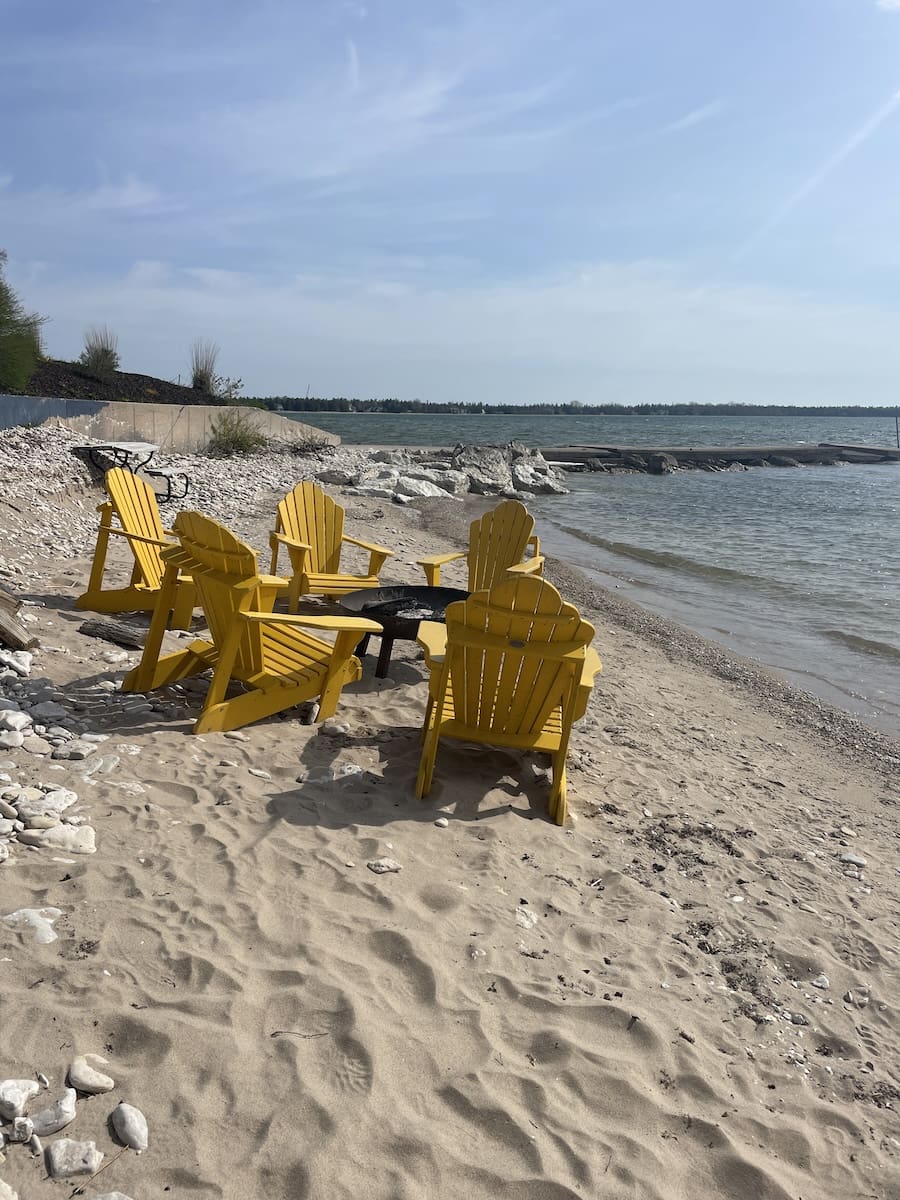 Beach Seating Area at Beachfront Inn - Door County