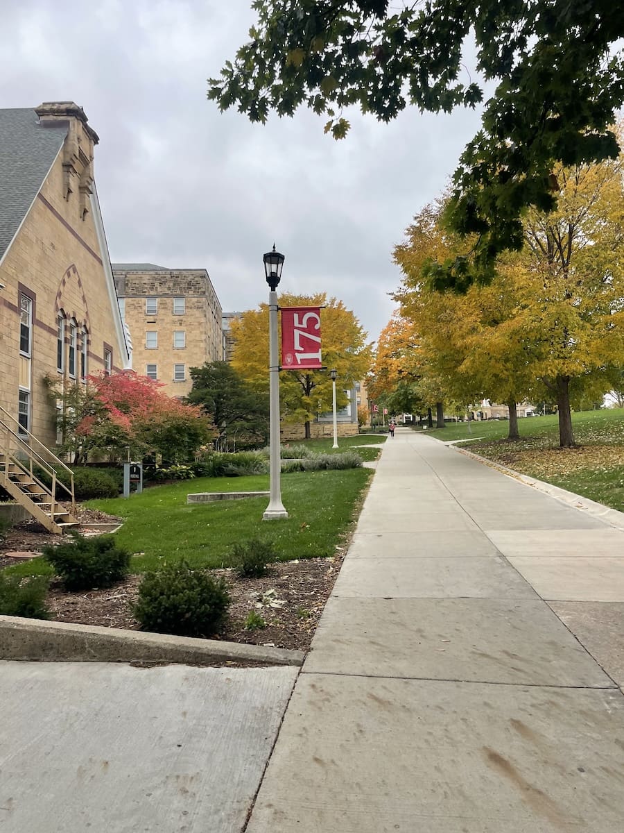 Image of Bascom Hill at UW Madison Campus during the fall season. 