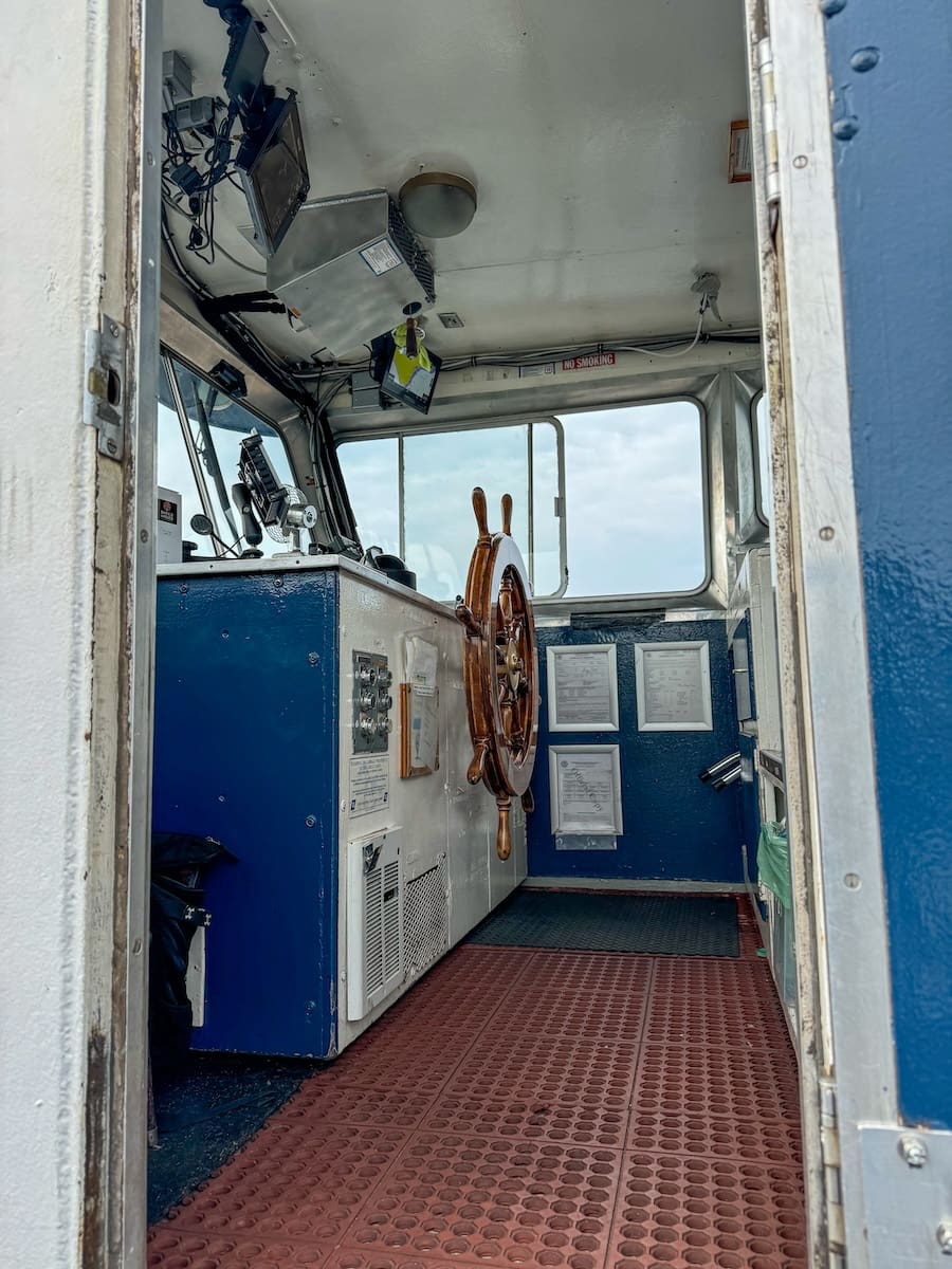 Image of the captain's quarters on a car ferry. 