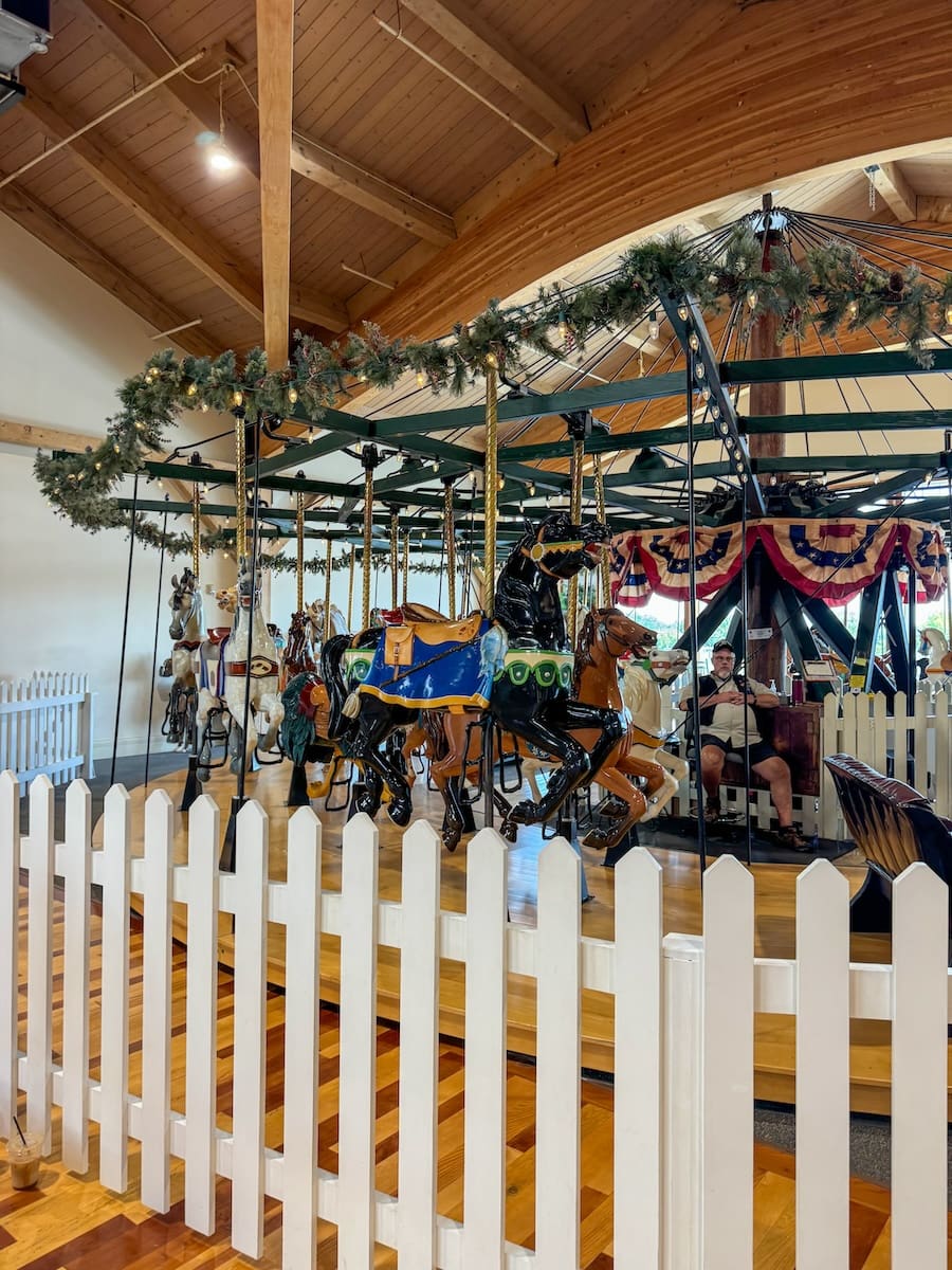 Image of a carousel with animals in Shipshewana, Indiana