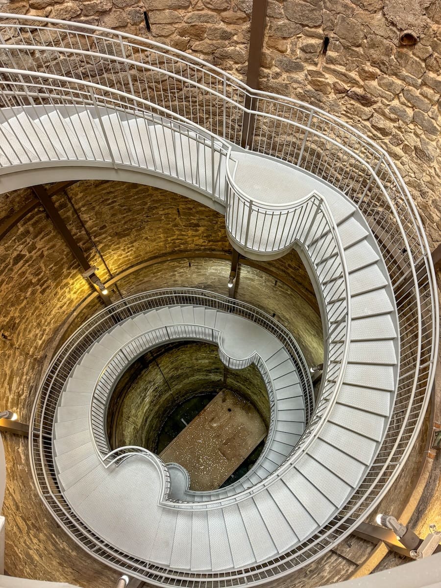 Image of stairwell into the second largest hand dug well in the world, in Southwest Kansas