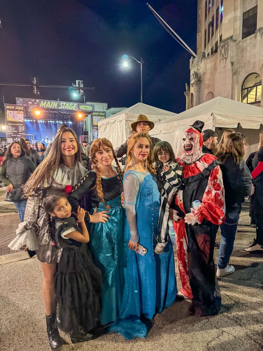 Family dressed up at Nightmare on Chicago Street, Elgin, IL